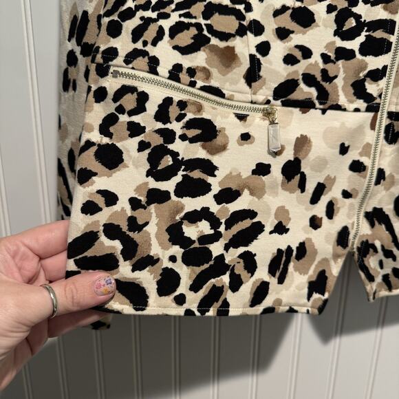 Chicos Cheetah Print Moto Jacket NEW Size Medium - Picture 3 of 7